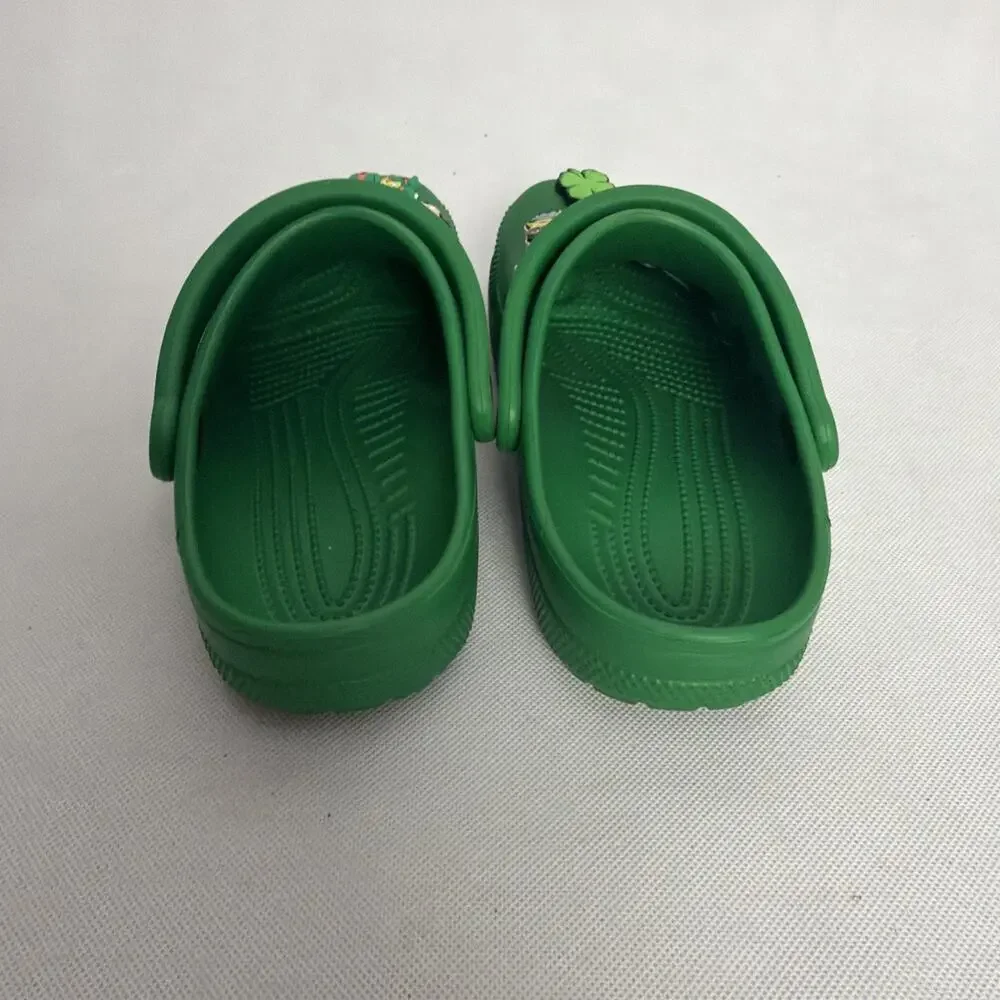 Crocs Classic Clog Green Kids US 4 Slip-On Comfort Clogs With Charms
